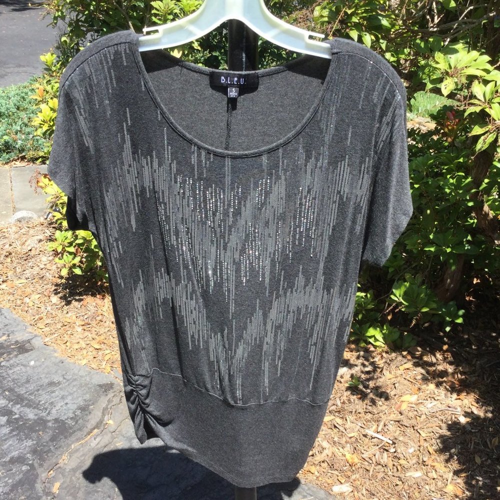 B.L.E.U. Shining Sequin Front Raglan Sleeve Tunic